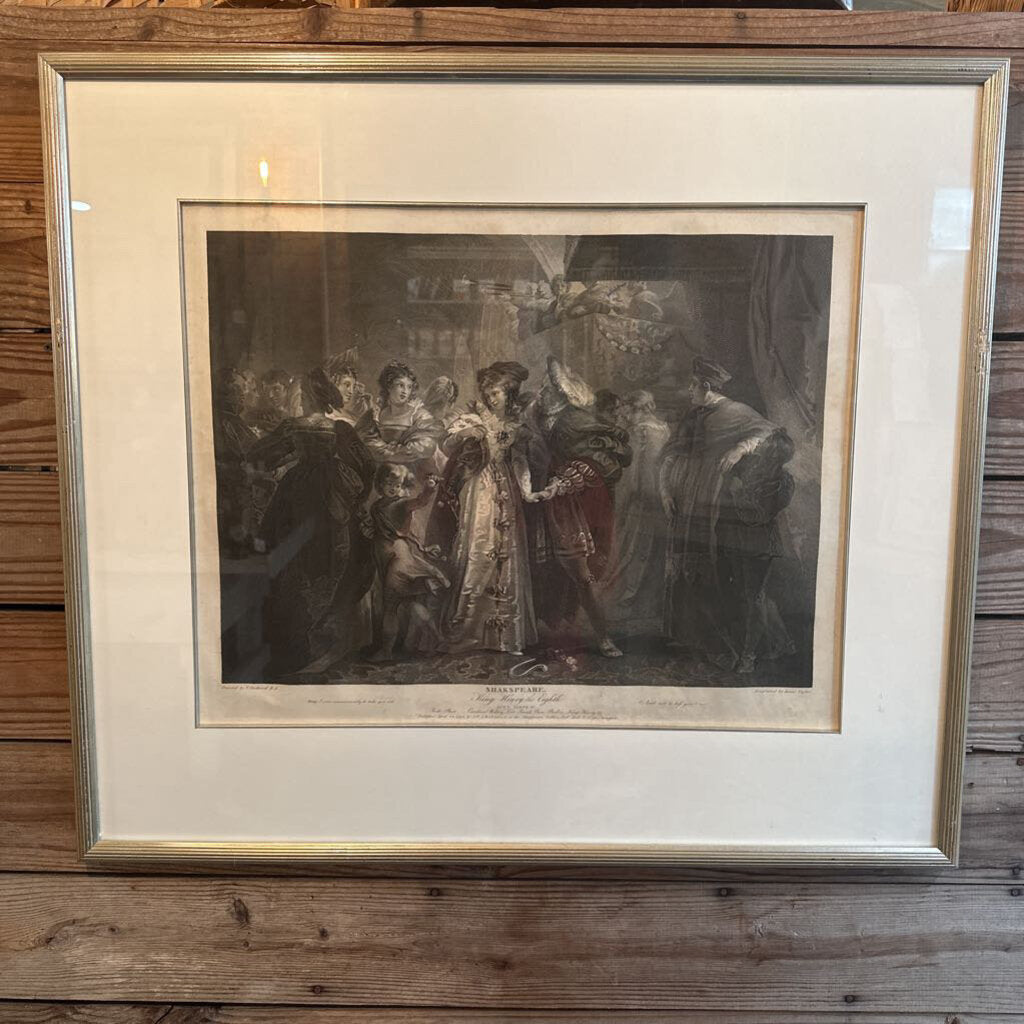 FRAMED SHAKESPEARE'S KING HENRY THE EIGHTH SILVERTINT ETCHING