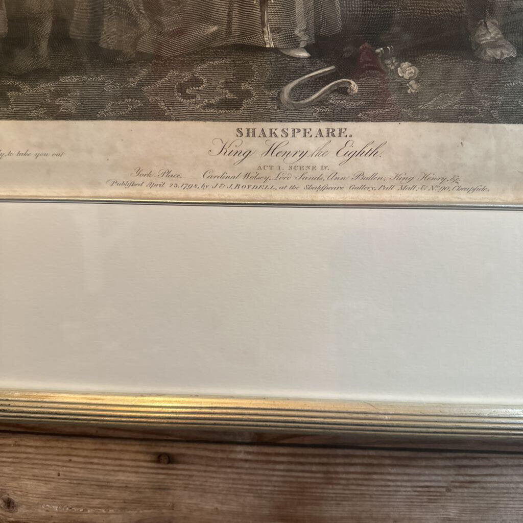 FRAMED SHAKESPEARE'S KING HENRY THE EIGHTH SILVERTINT ETCHING