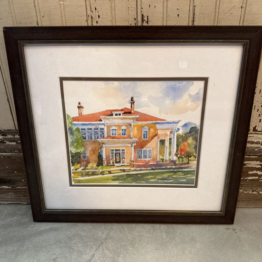 FRAMED MUIR STEWART WATERCOLOR "HERITAGE HOUSE"