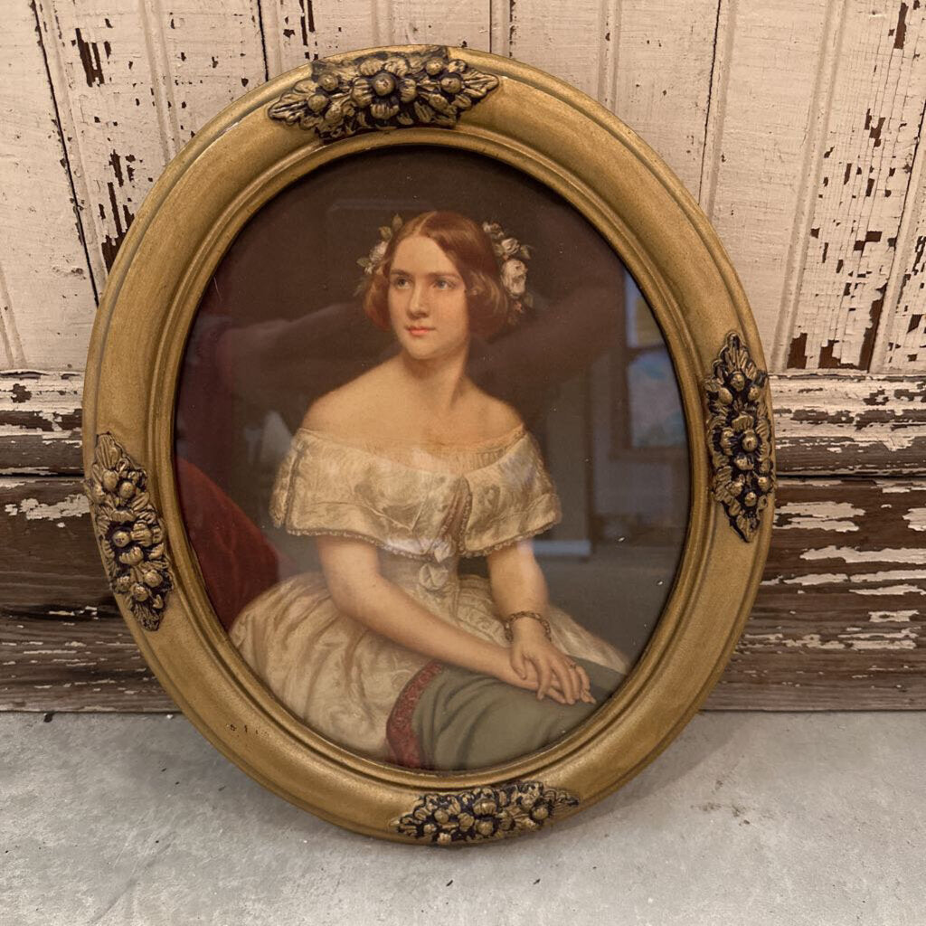 ANTIQUE OVAL PORTRAIT OF OPERA SINGER JENNY LIND