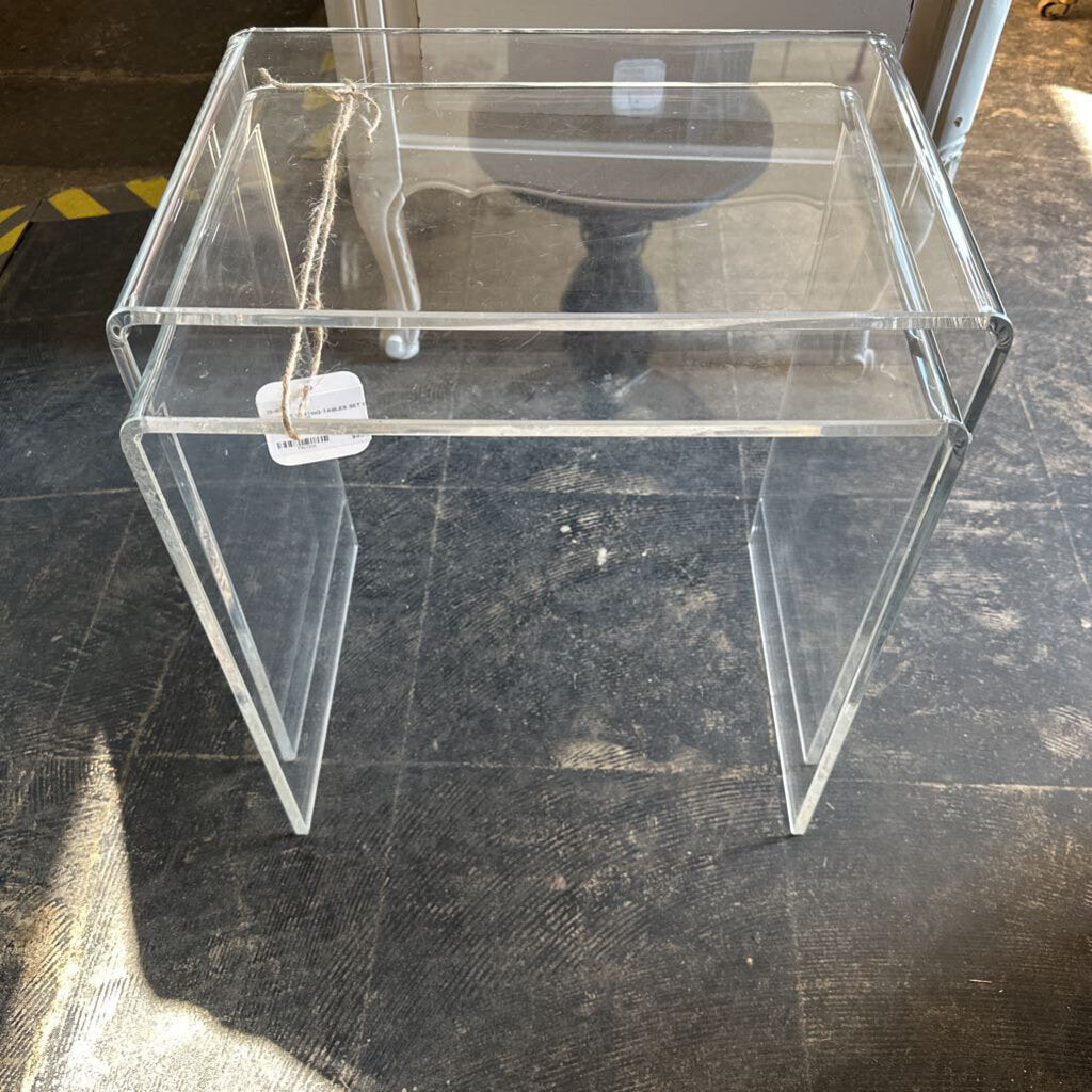 LUCITE NESTING TABLES SET OF TWO