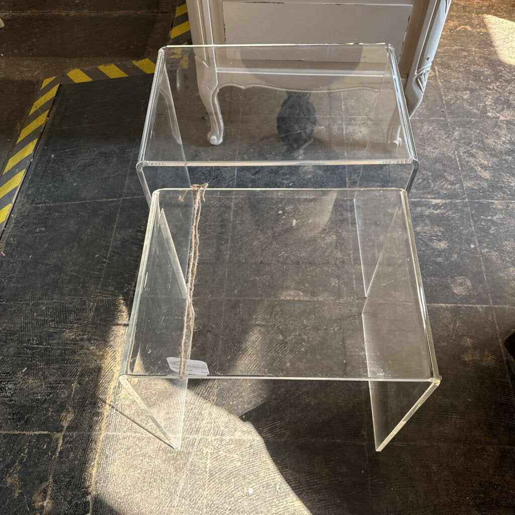 LUCITE NESTING TABLES SET OF TWO