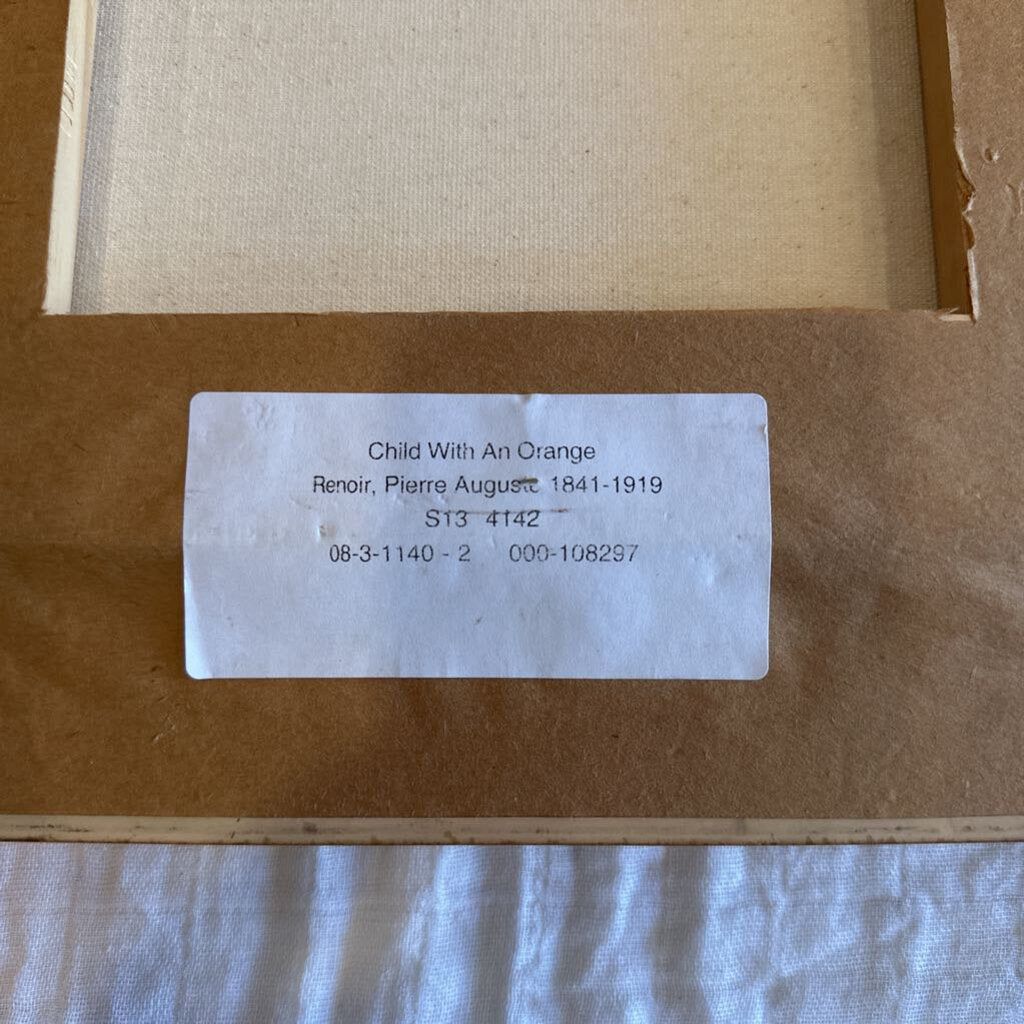 CHILD WITH AN ORANGE BY PIERRE AUGUSTE RENOIR