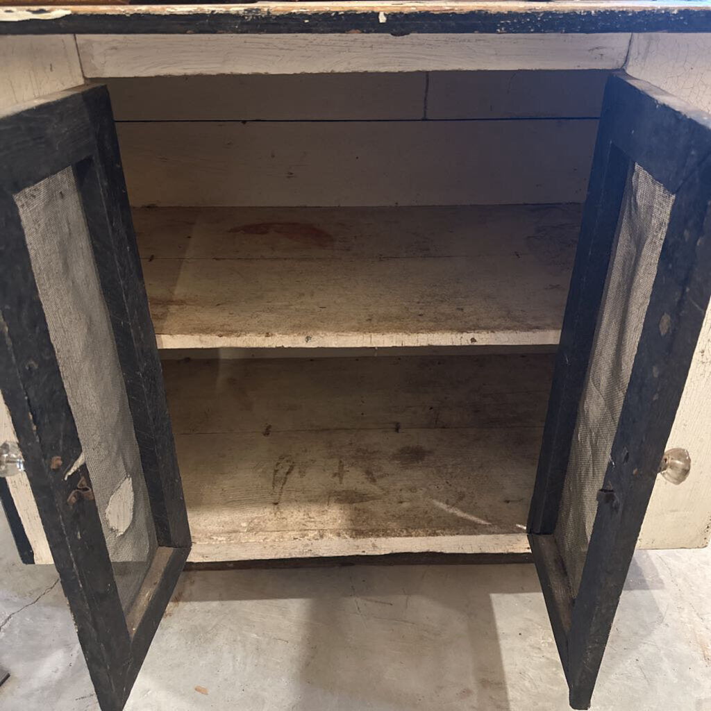 LATE 1800'S STEPBACK WITH ORIGINAL SCREENS AND PAINT