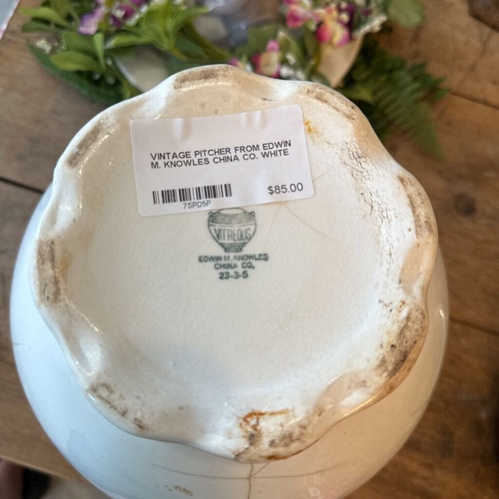 VINTAGE PITCHER FROM EDWIN M. KNOWLES CHINA CO.