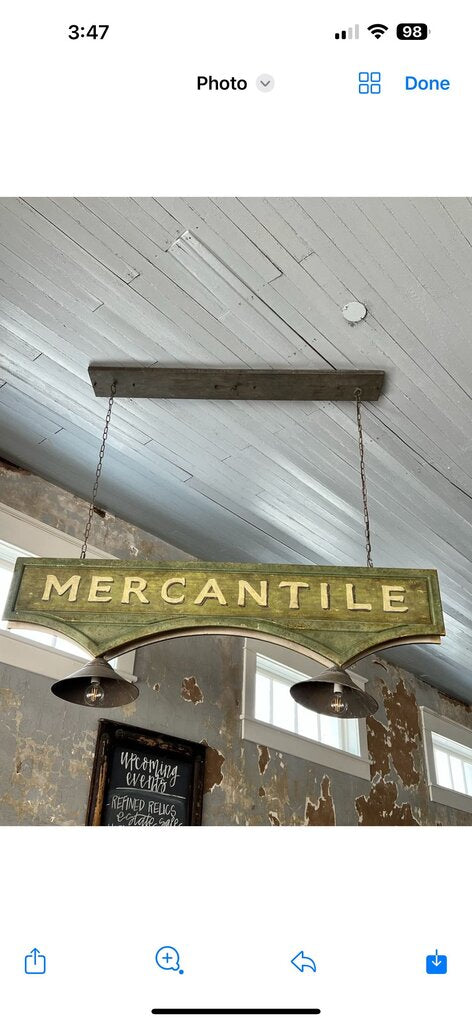 ANTIQUED MERCANTILE" SIGN LIGHT FIXTURE