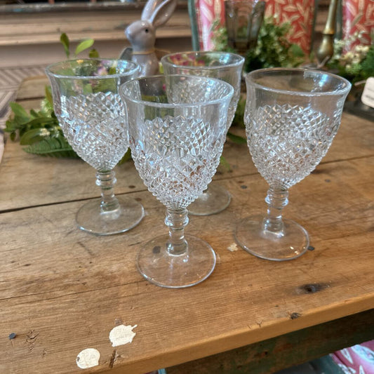 VINTAGE WESTMORELAND ENGLISH HOBNAIL GOBLETS