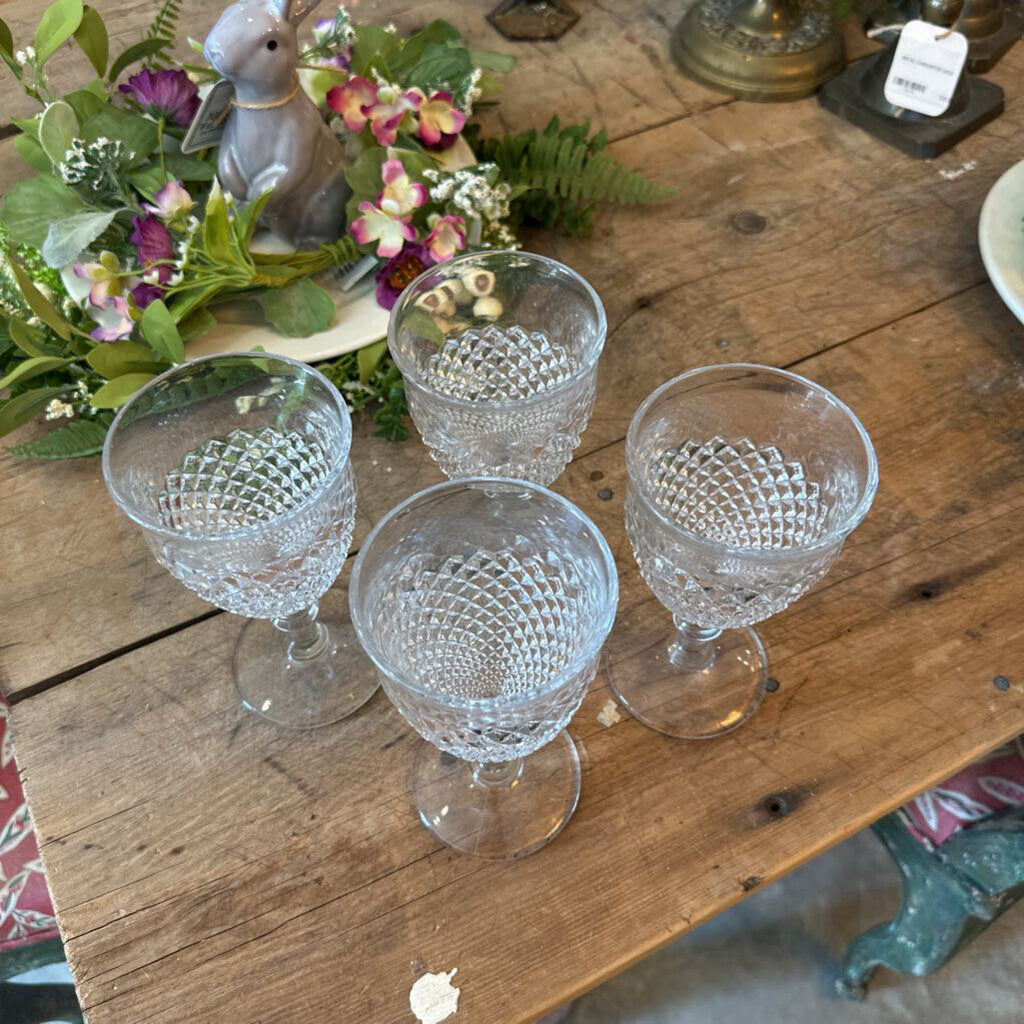 VINTAGE WESTMORELAND ENGLISH HOBNAIL GOBLETS