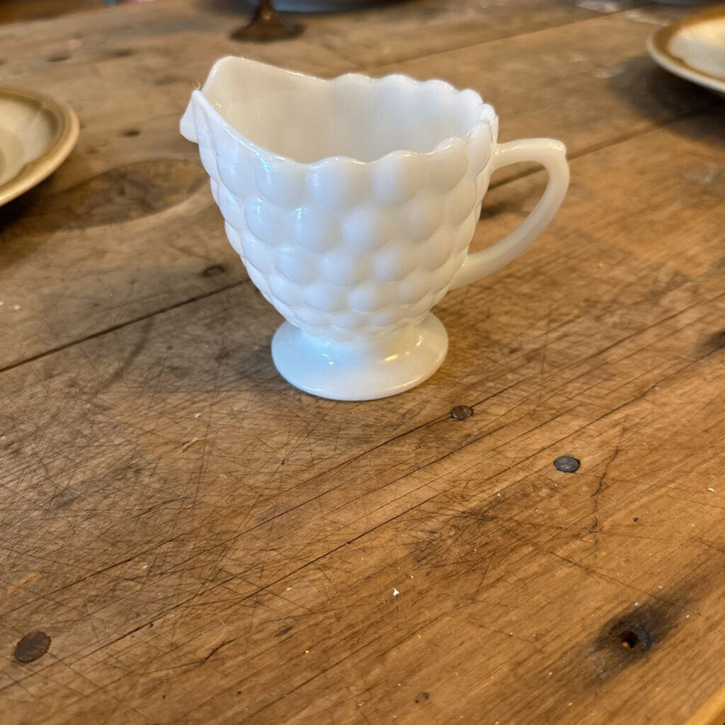 HOBNAIL MILK GLASS CREAMER