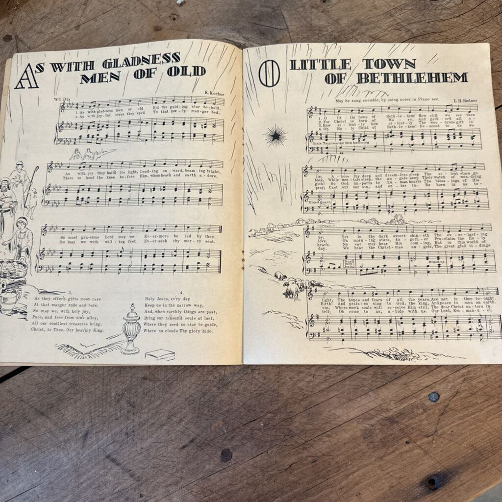 "TREASURE CHEST OF CHRISTMAS SONGS AND CAROLS" SONG BOOK, 1936 EDITION