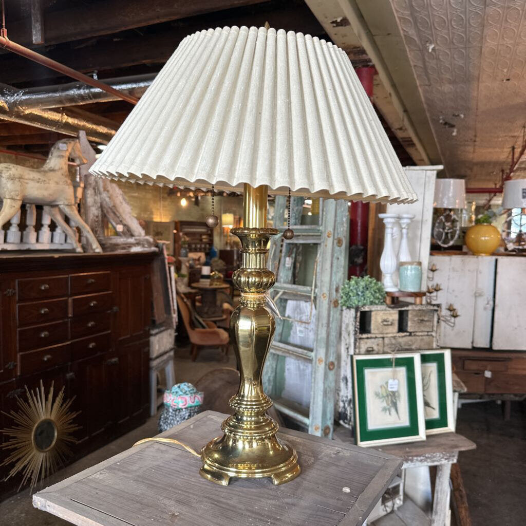 PAIR OF BRASS LAMPS