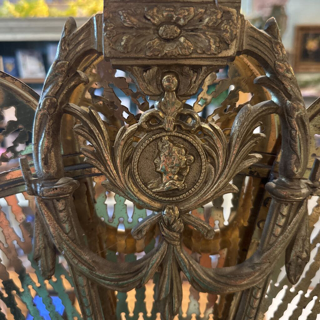 BRASS FOLDING FIREPLACE FAN