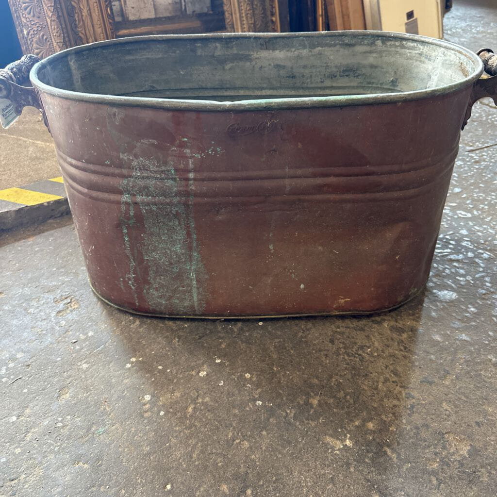 COPPER POT/PLANTER WITH LID