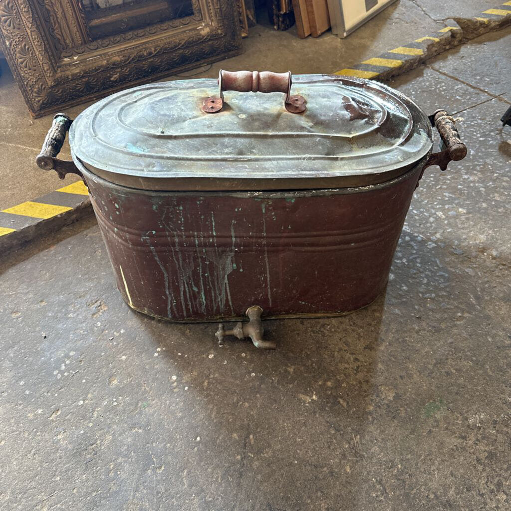 COPPER POT/PLANTER WITH LID