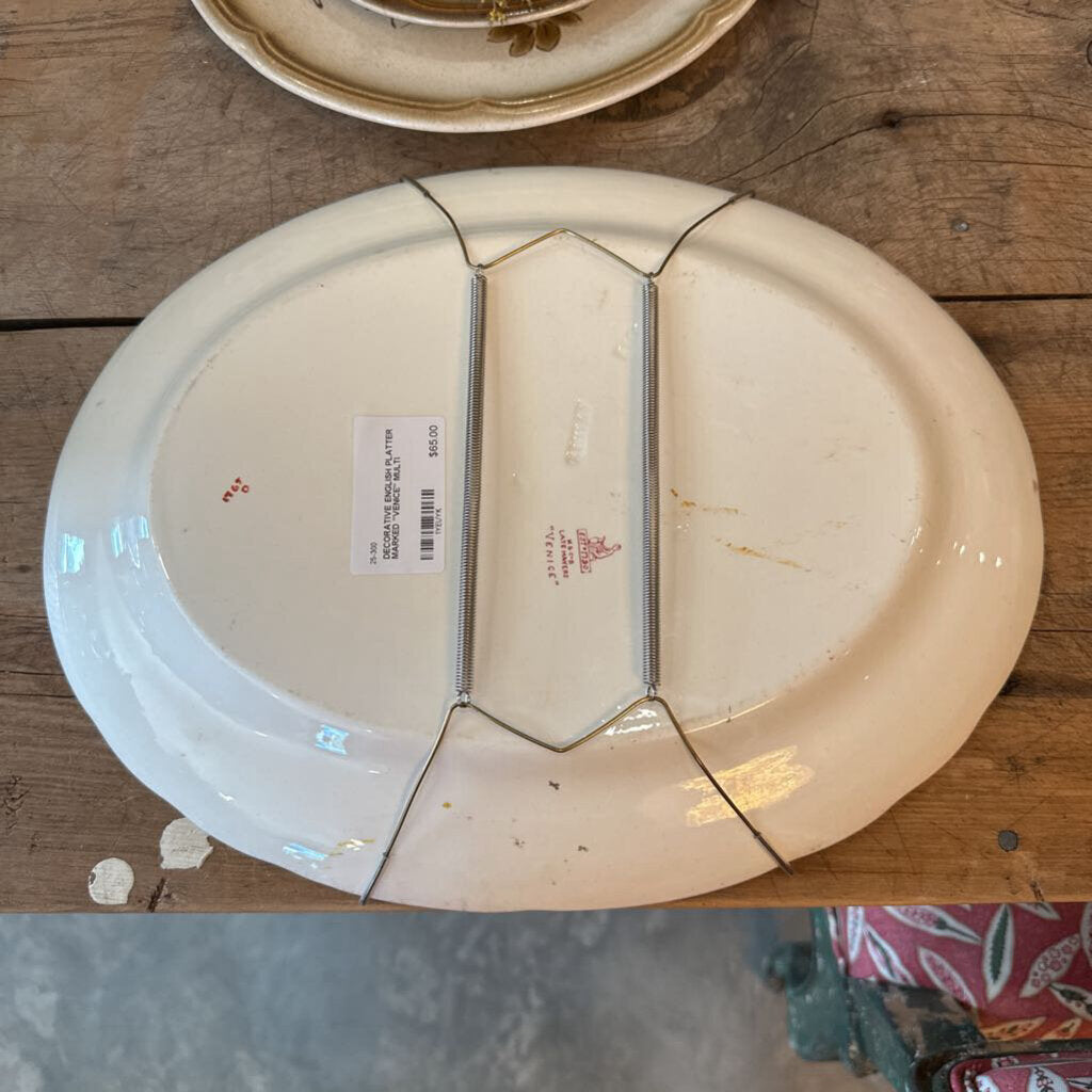 DECORATIVE ENGLISH PLATTER MARKED "VENICE"