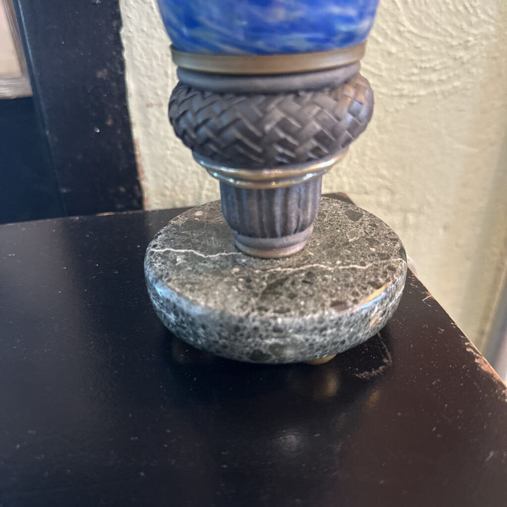 GLASS TABLE LAMP WITH MARBLE BASE