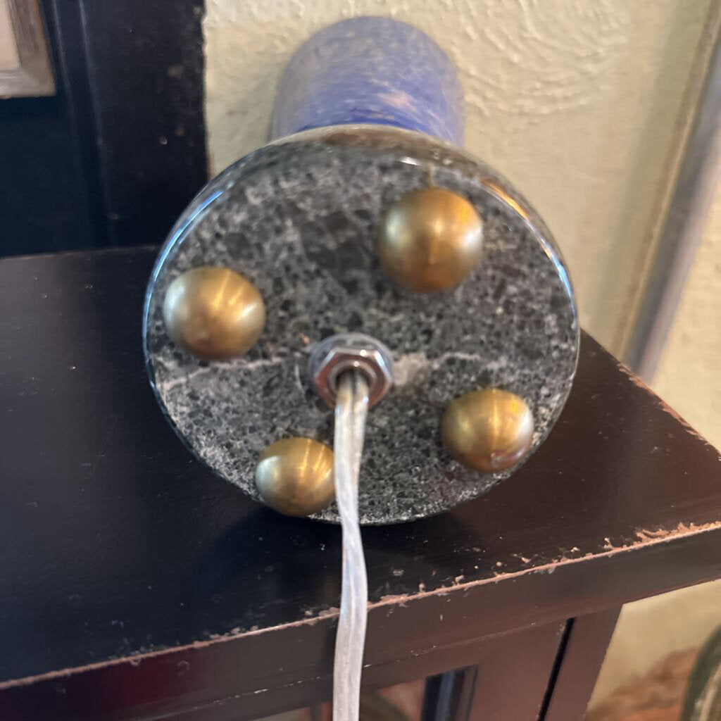 GLASS TABLE LAMP WITH MARBLE BASE