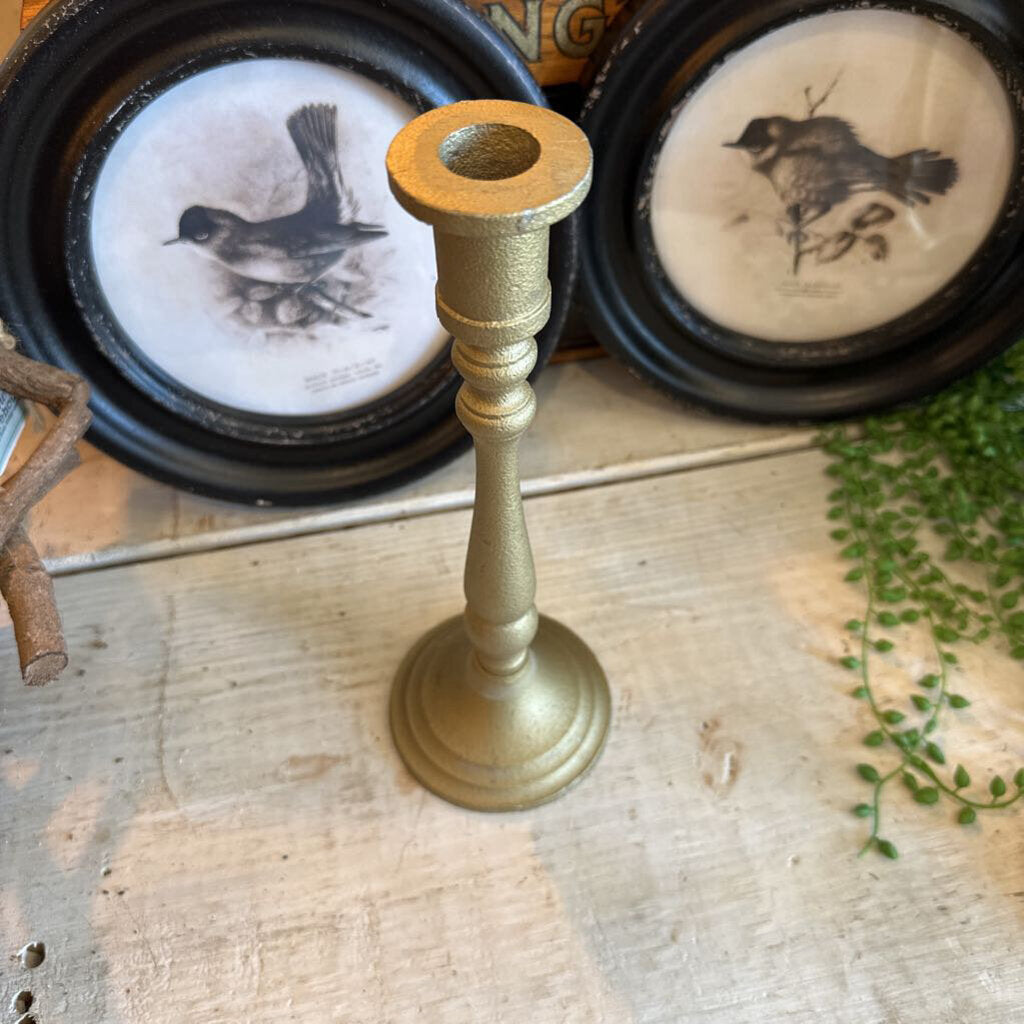 BRASS TAPER ORNATE CANDLESTICK