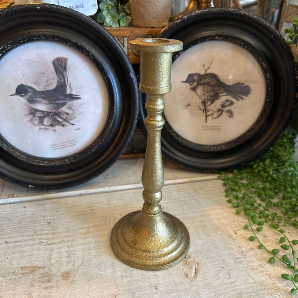 BRASS TAPER ORNATE CANDLESTICK