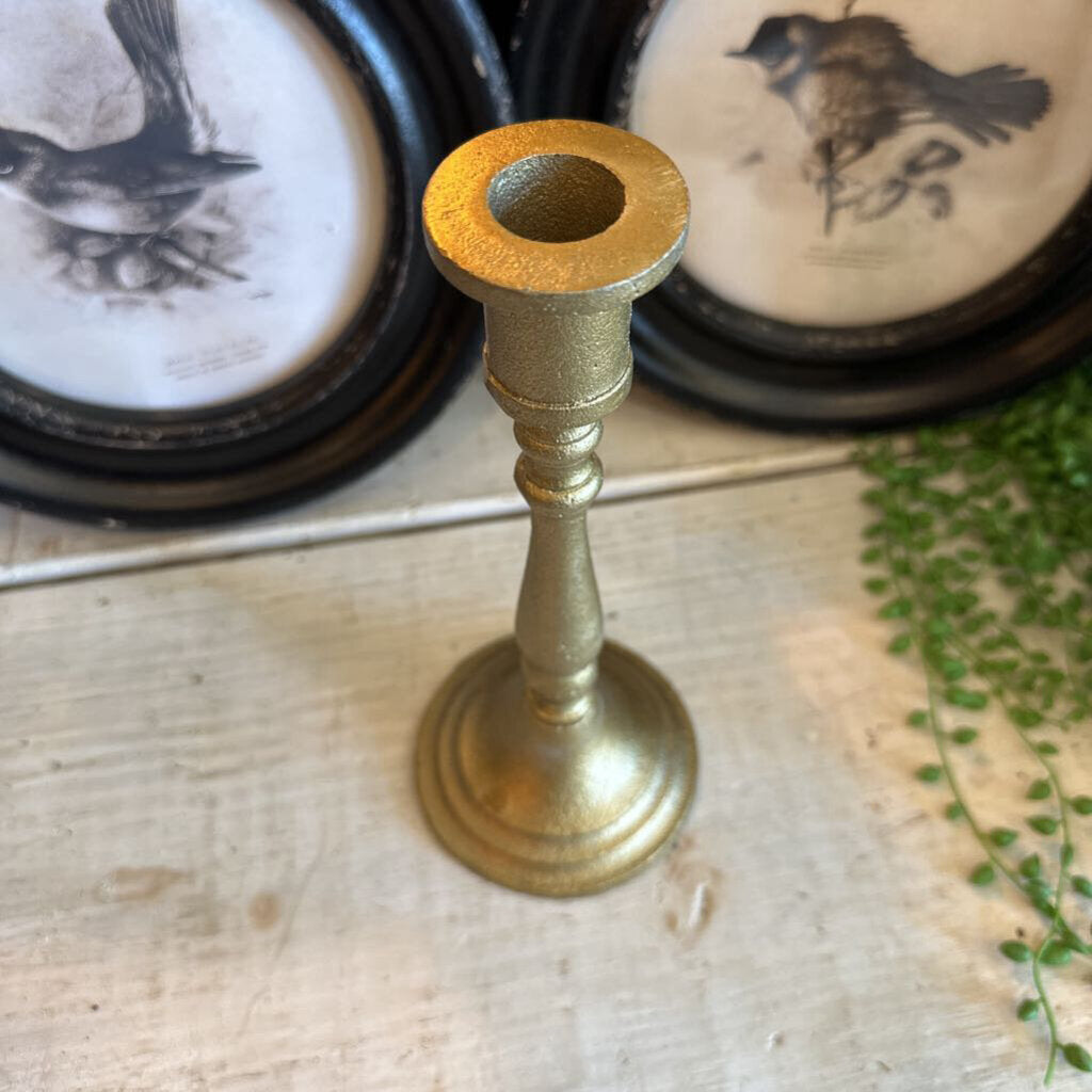 BRASS TAPER ORNATE CANDLESTICK