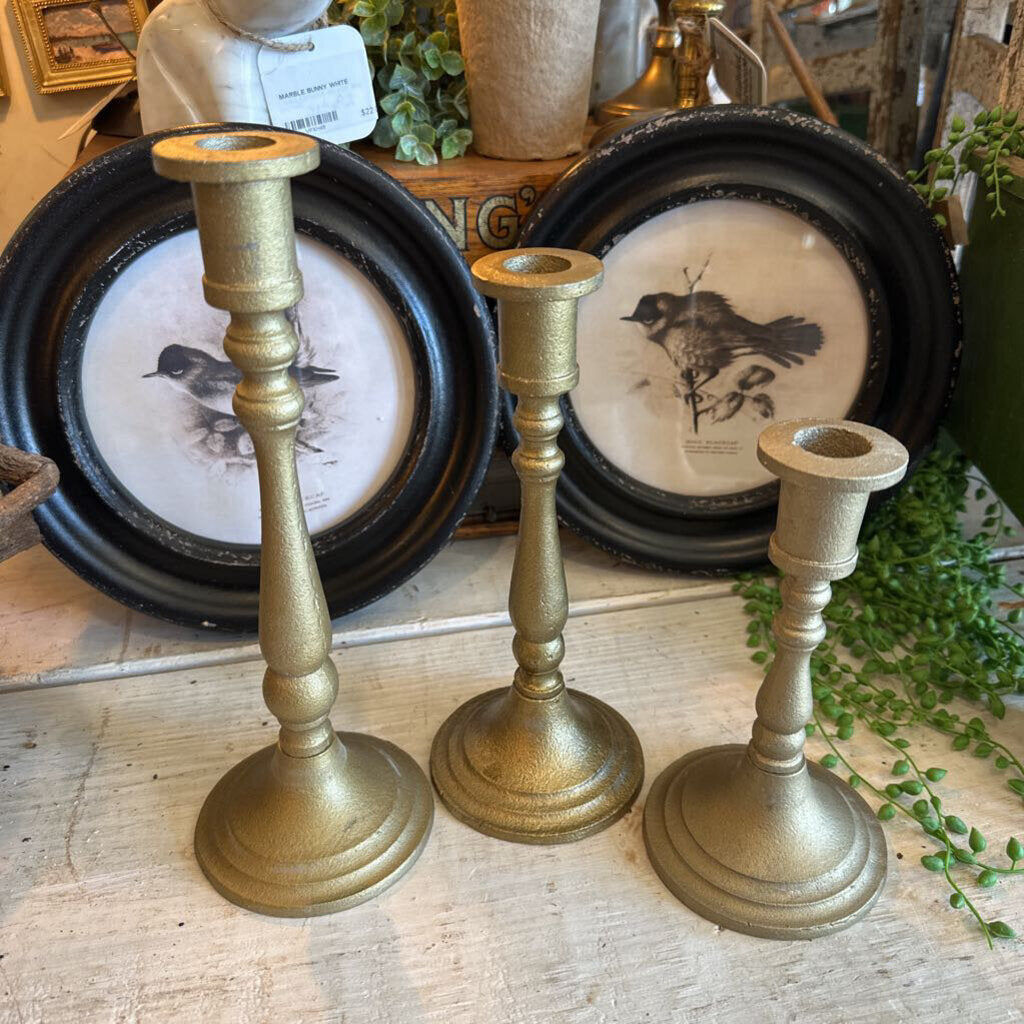BRASS TAPER ORNATE CANDLESTICK