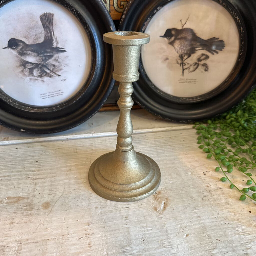 BRASS TAPER ORNATE CANDLESTICK