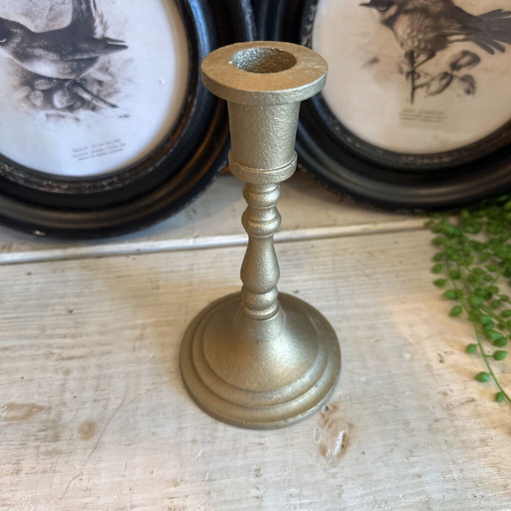 BRASS TAPER ORNATE CANDLESTICK