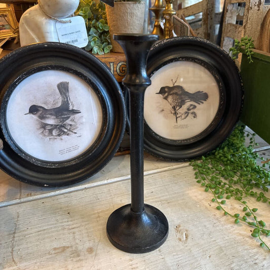 ROUND STEM METAL TAPER CANDLESTICK