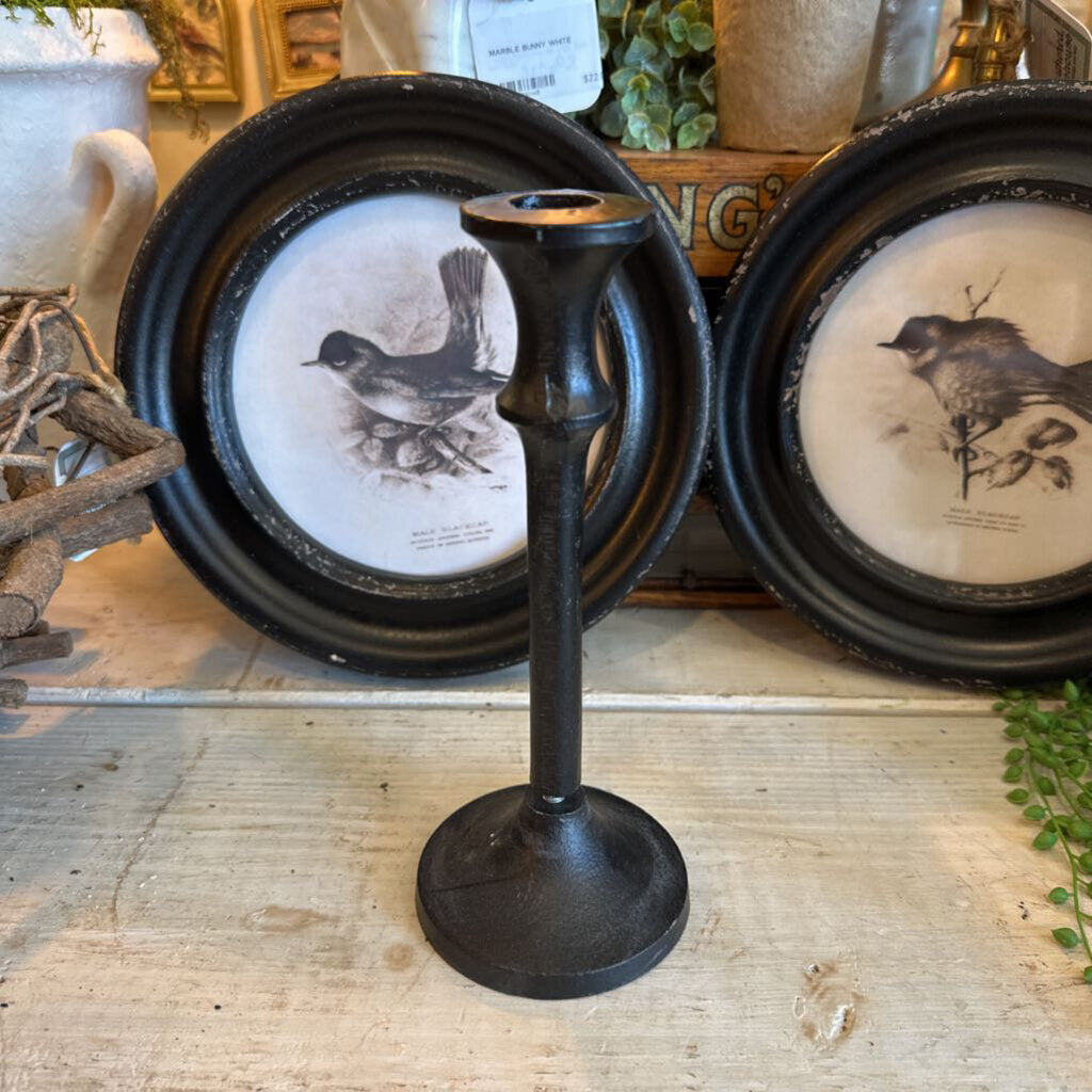 ROUND STEM METAL TAPER CANDLESTICK