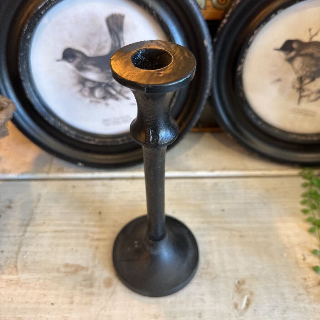 ROUND STEM METAL TAPER CANDLESTICK
