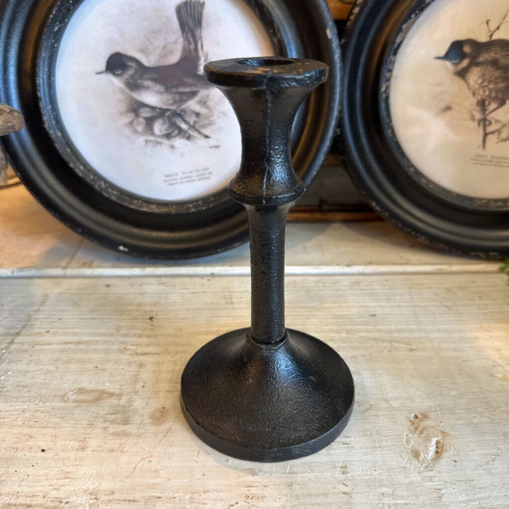 ROUND STEM METAL TAPER CANDLESTICK