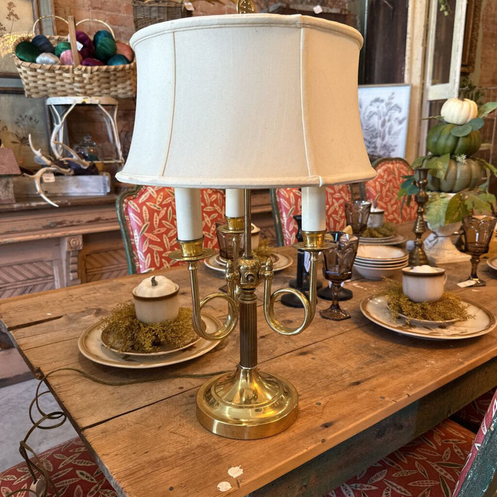 BRASS LAMP WITH SHADE