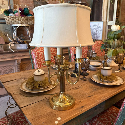 BRASS LAMP WITH SHADE