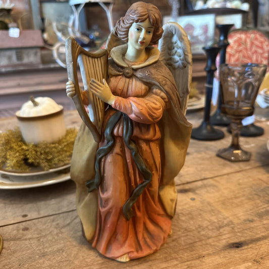 CERAMIC ANGEL WITH HARP
