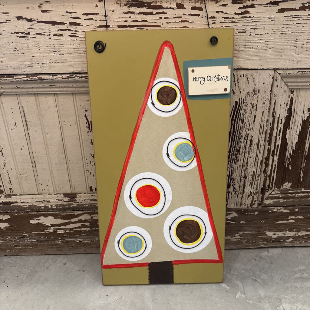 WOOD CHRISTMAS TREE SIGN