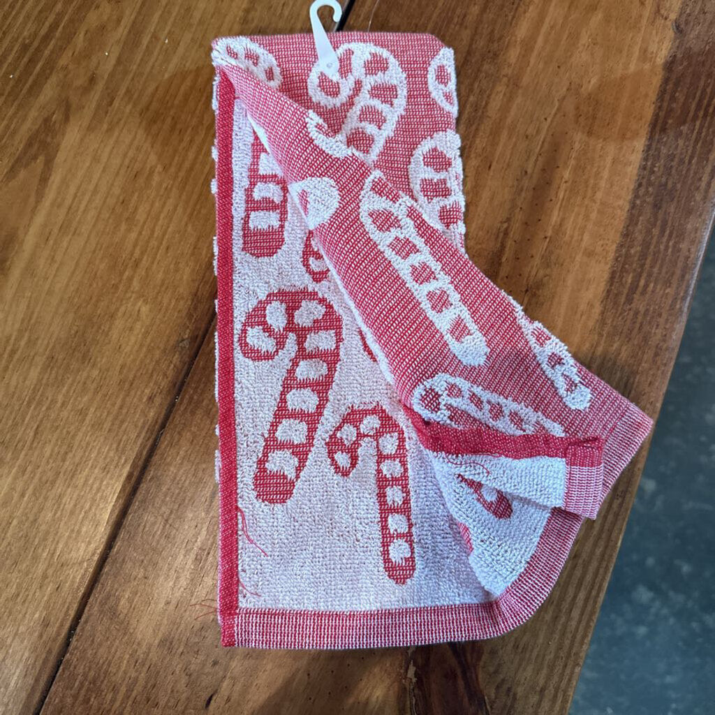 CANDY CANE DISH TOWEL