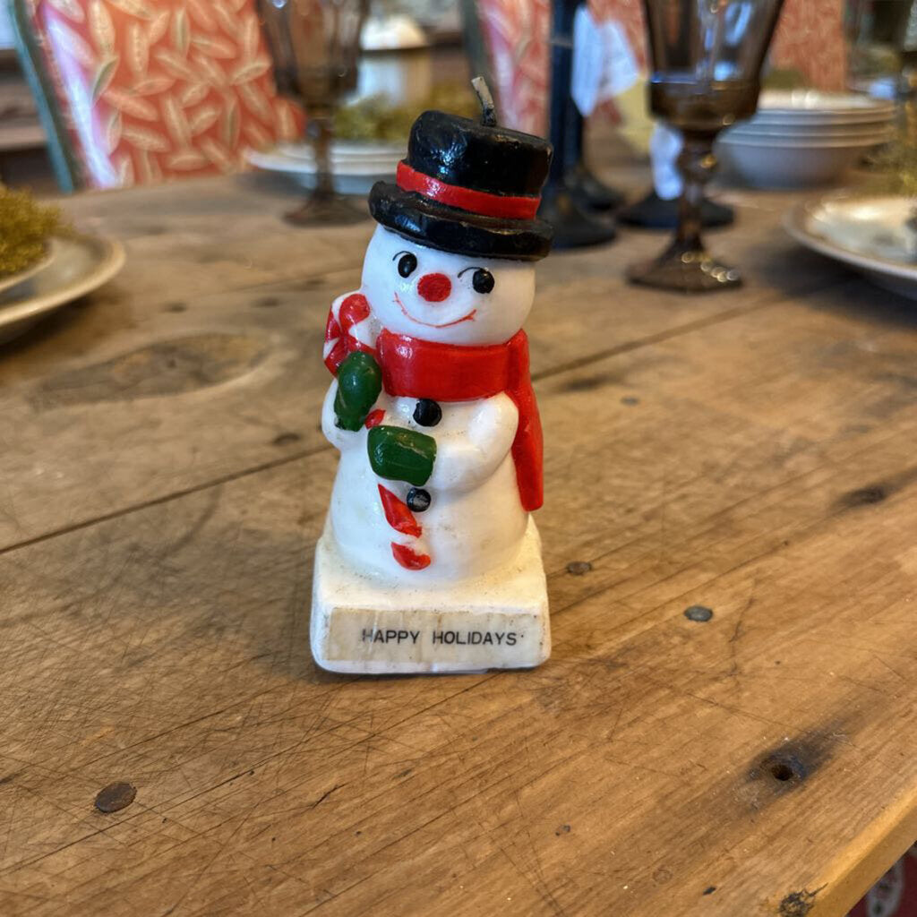 VINTAGE SNOWMAN CANDLE