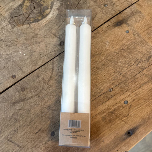 WAX TAPER CANDLES WITH TIMER AND REALISTIC FLAME