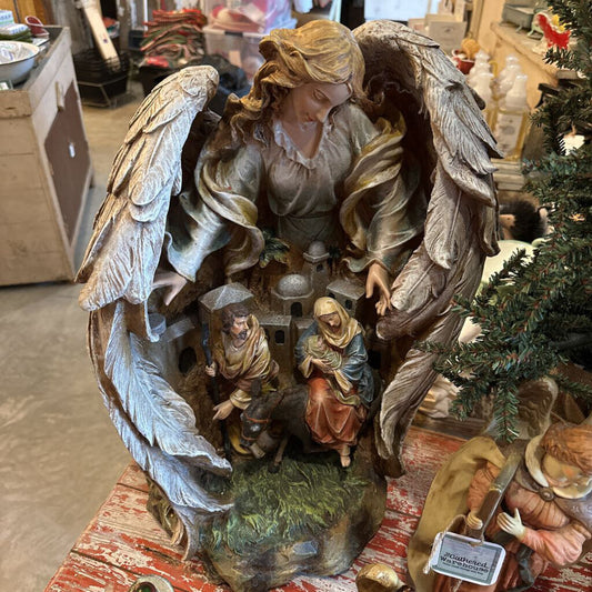 HOLY FAMILY WITH GUARDIAN ANGEL STATUE