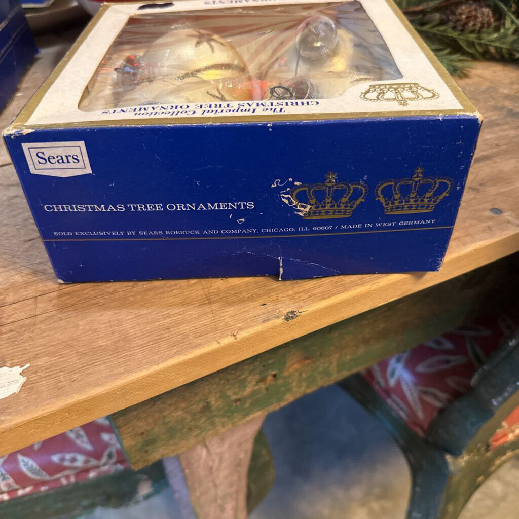 VINTAGE ORNAMENTS IN BOX