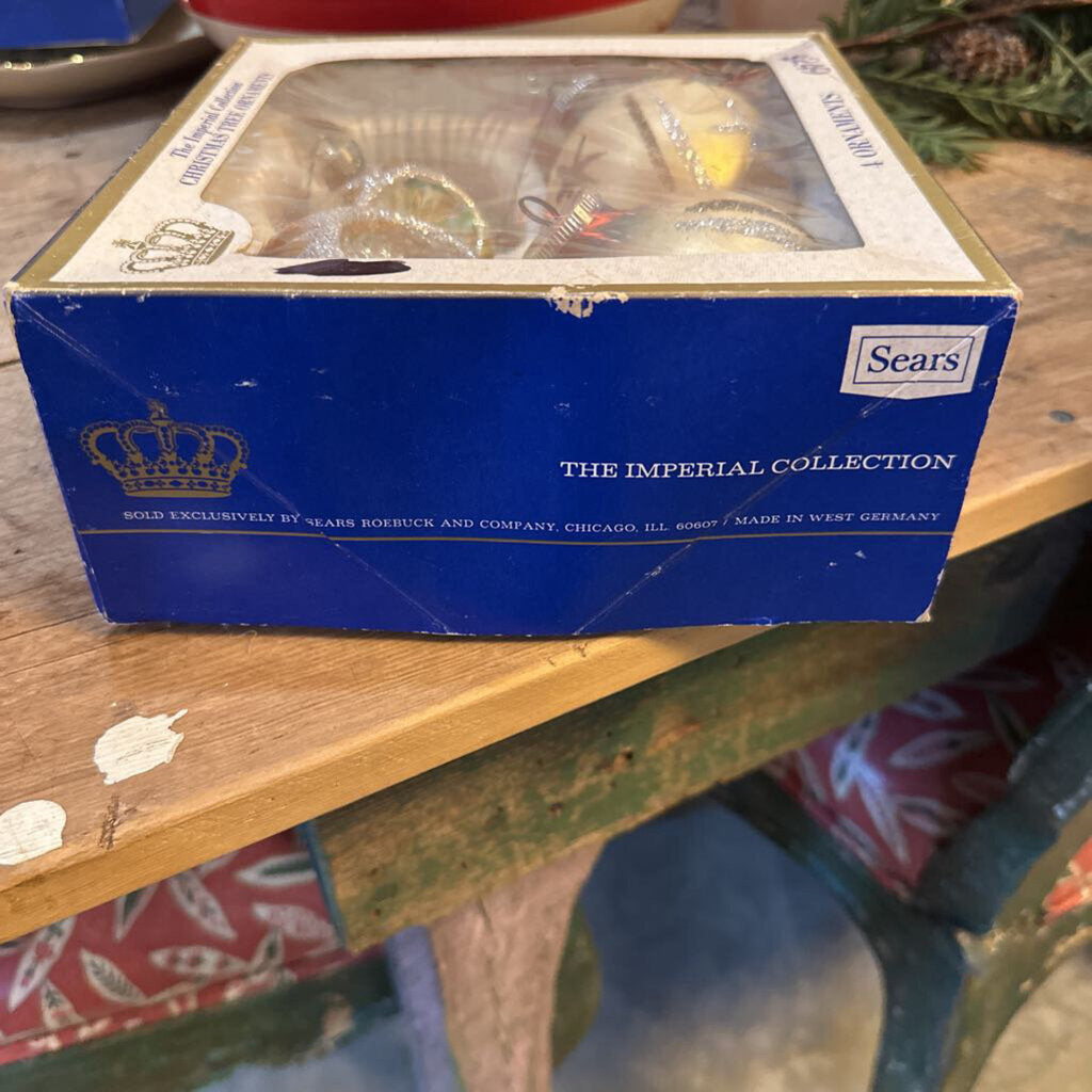 VINTAGE ORNAMENTS IN BOX