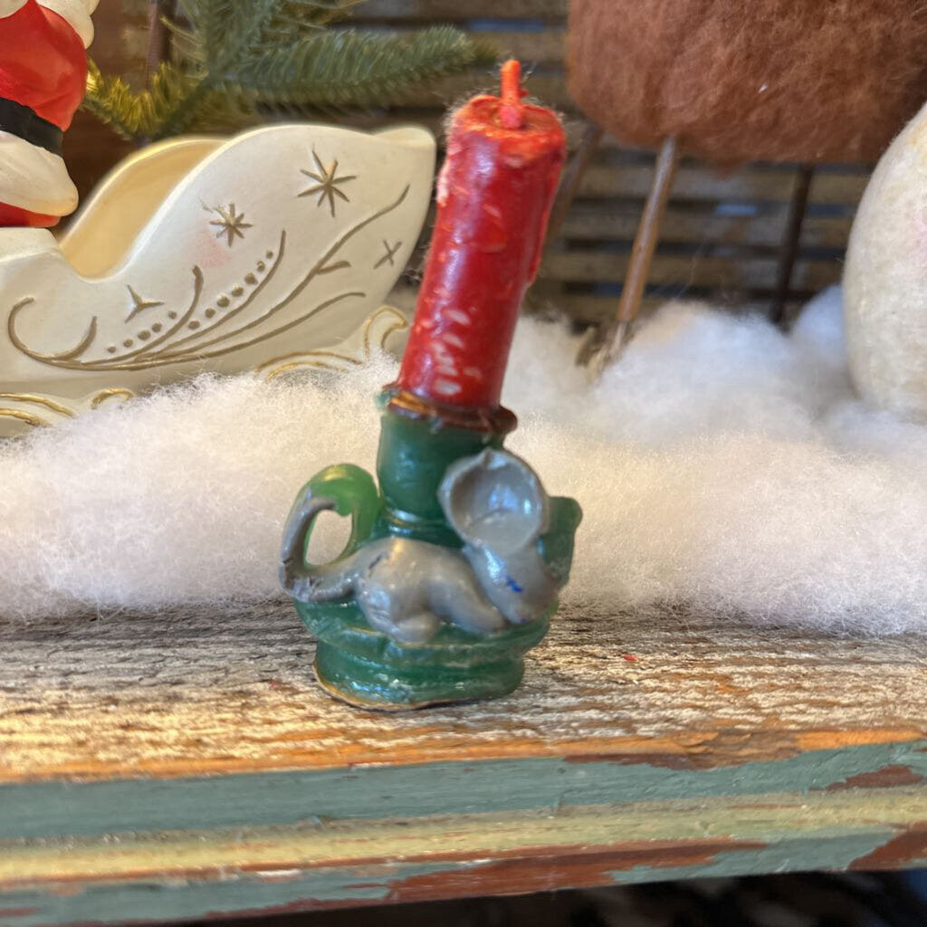 GURLEY CANDLESTICK WITH SLEEPING MOUSE