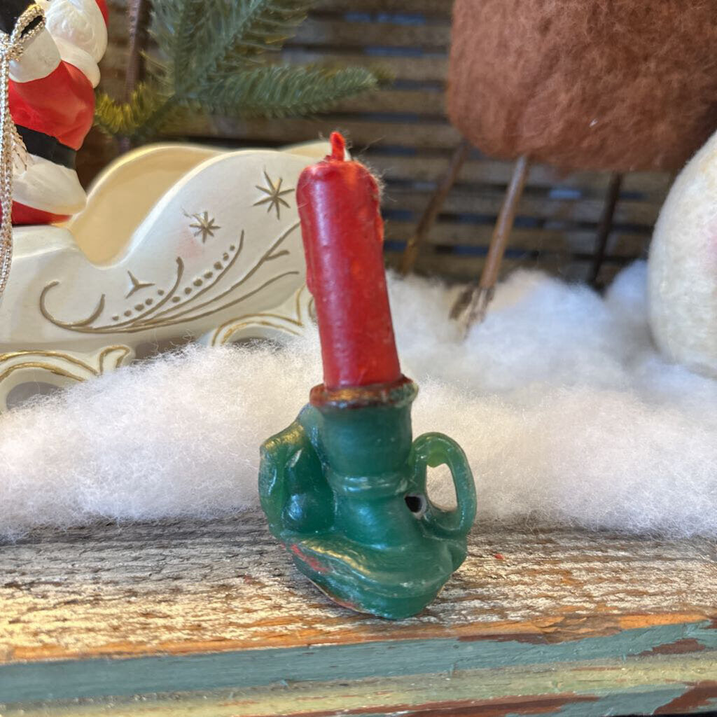 GURLEY CANDLESTICK WITH SLEEPING MOUSE