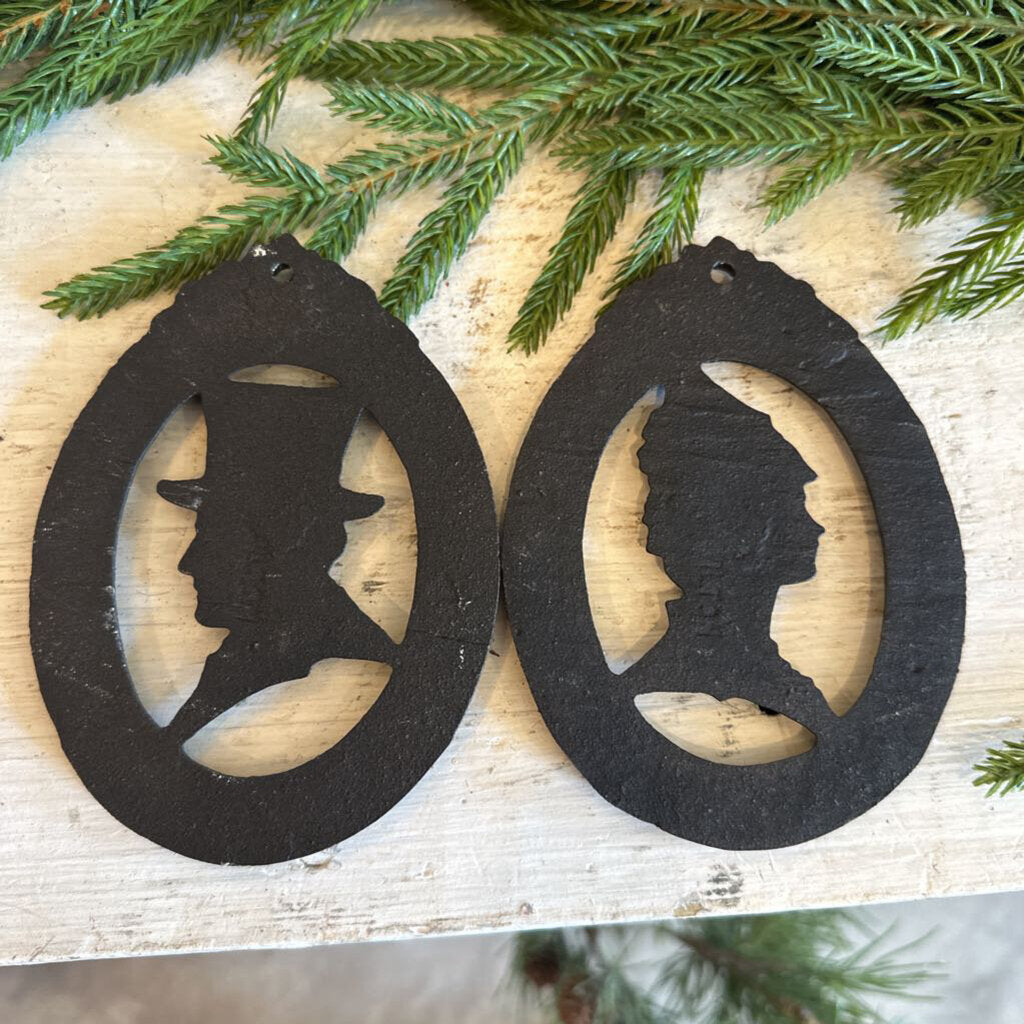 CAST IRON VICTORIAN SILHOUETTE PAIR