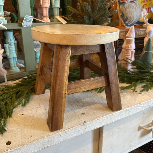 WOODEN STOOL PLANT STAND