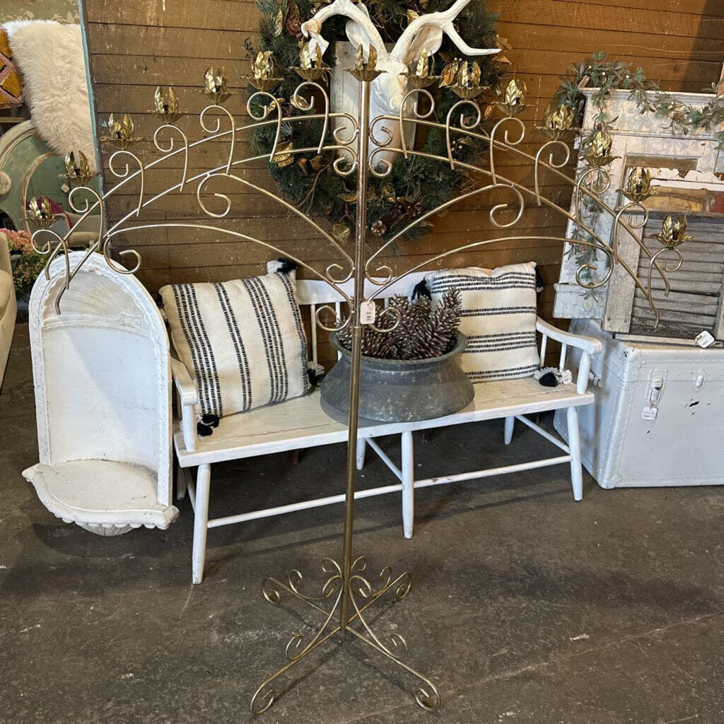 BRASS FAN CANDELABRAS