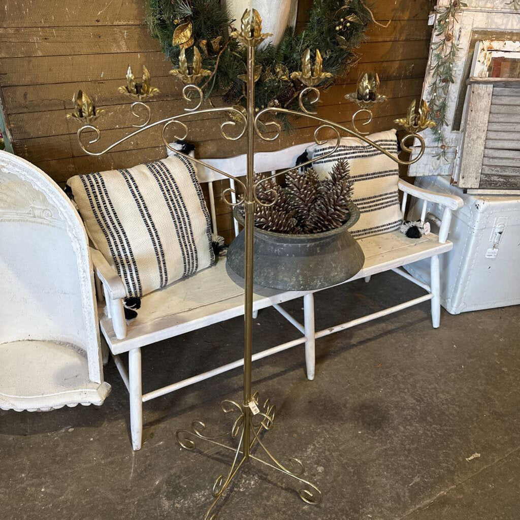 BRASS FAN CANDELABRAS