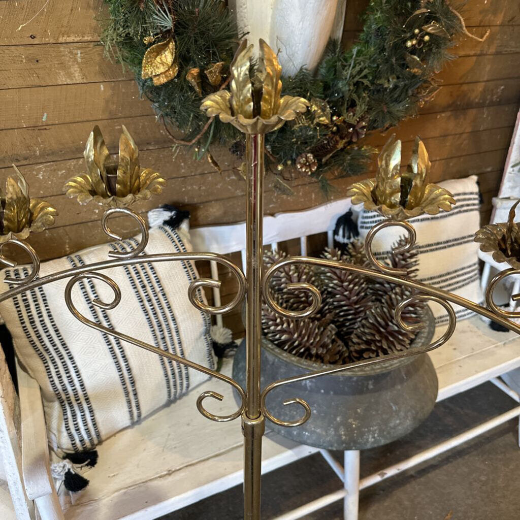 BRASS FAN CANDELABRAS