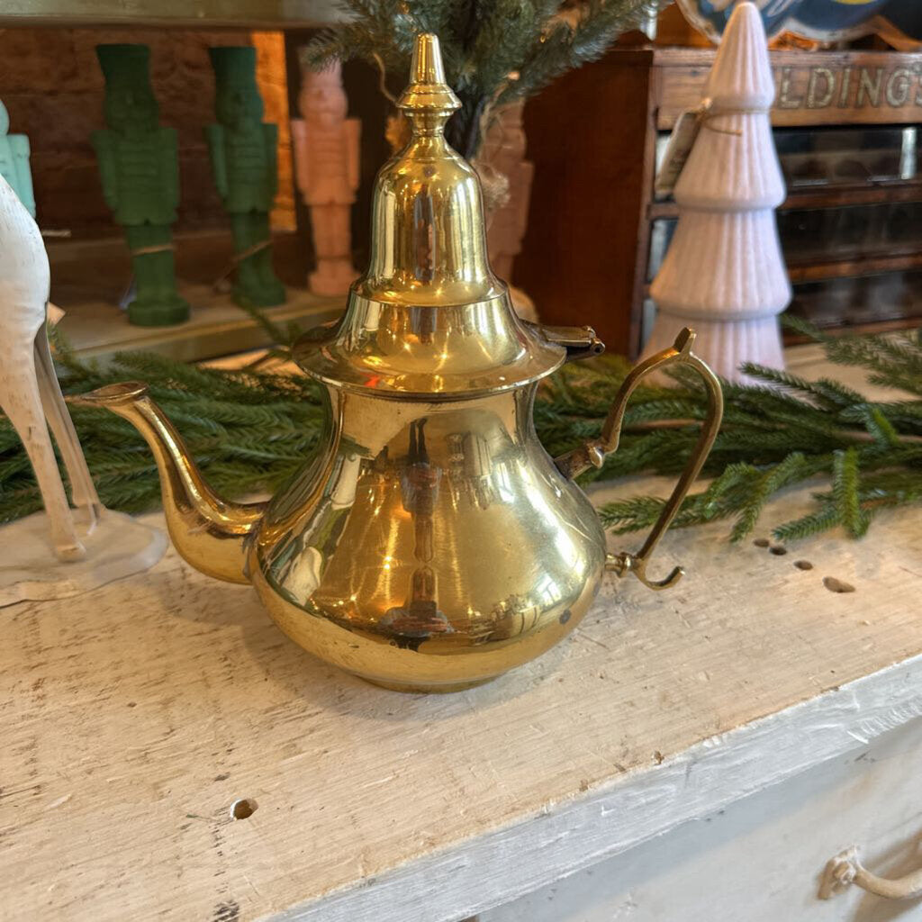 VINTAGE BRASS TEAPOT