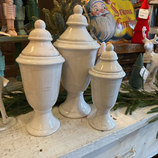 URN/VASE WITH LID- SET OF 3